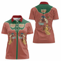 Western Yoke Women Polo Shirt Befana Merry Christmas Retro Style - Wonder Print Shop