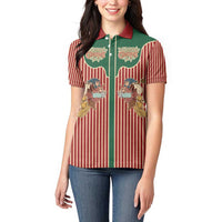Western Yoke Women Polo Shirt Befana Merry Christmas Retro Style - Wonder Print Shop