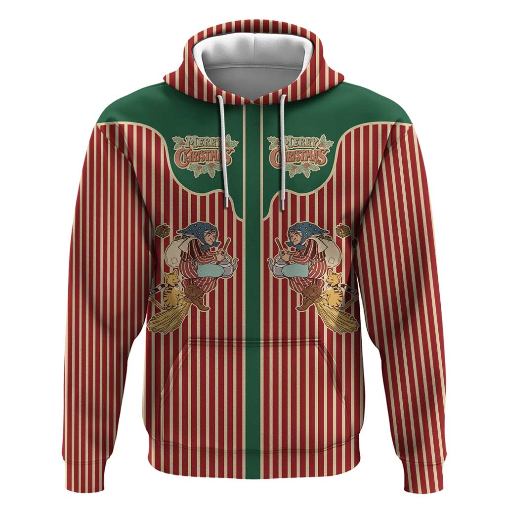 Western Yoke Zip Hoodie Befana Merry Christmas Retro Style - Wonder Print Shop