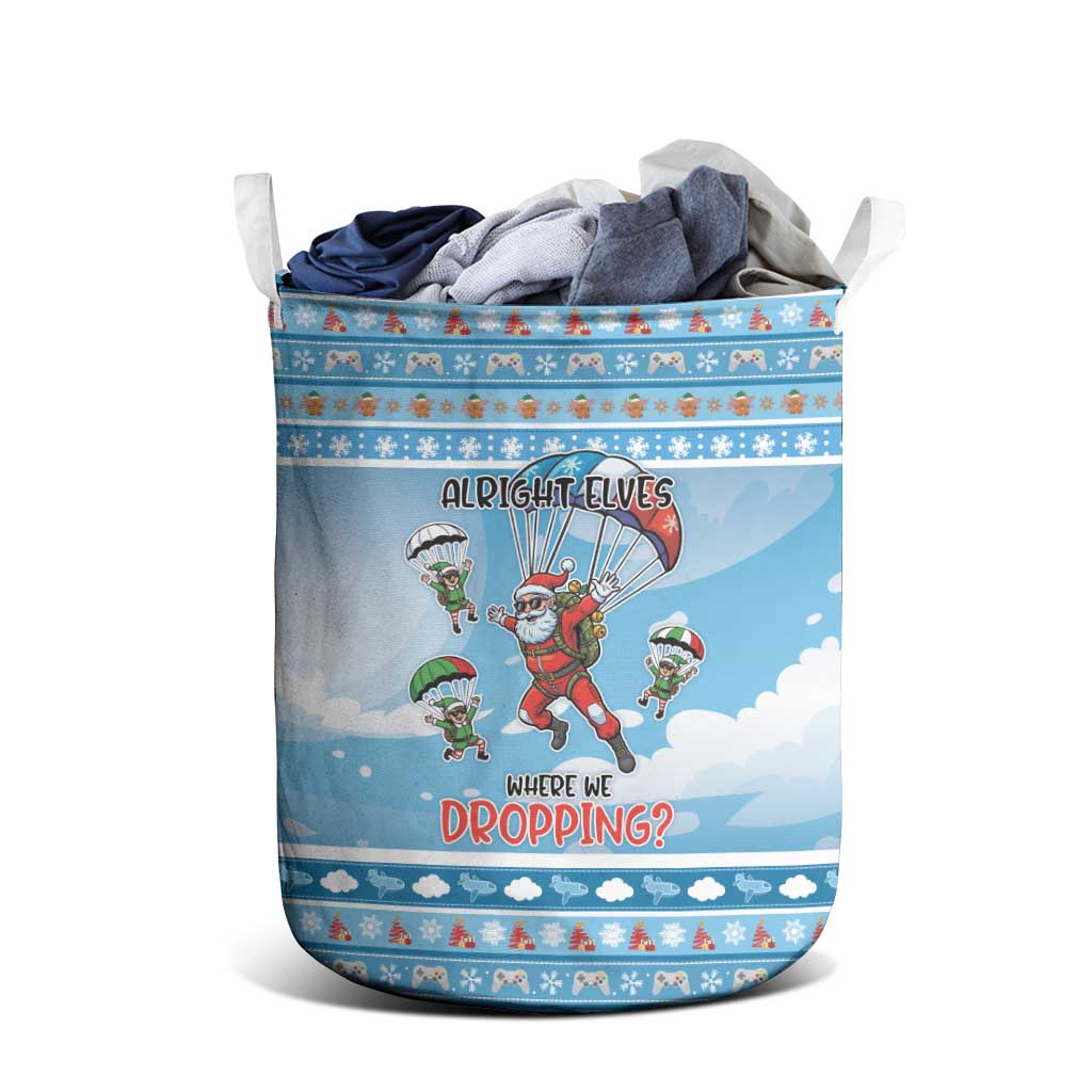 Gamer Christmas Laundry Basket Alright Elves Where We Dropping - Wonder Print Shop