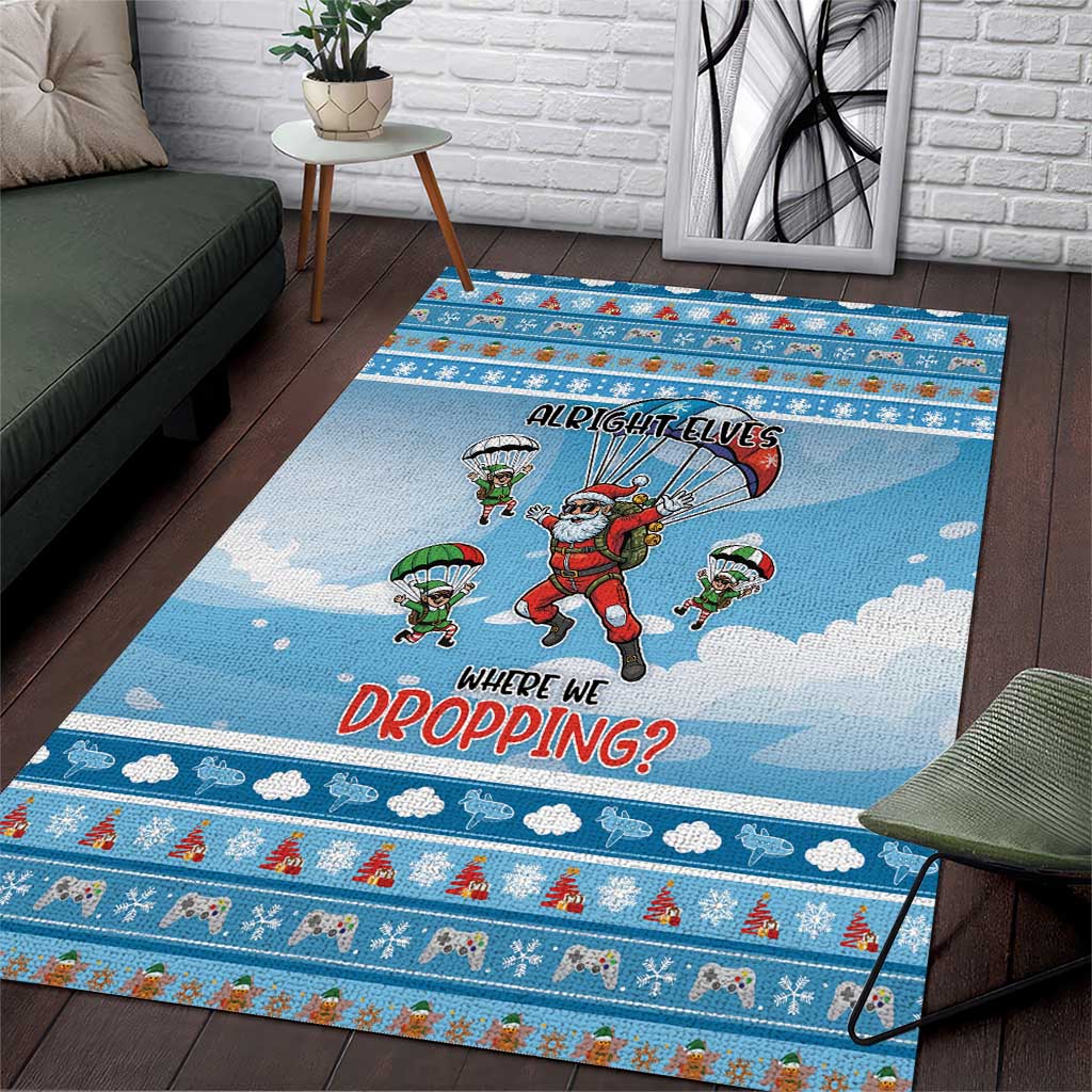 Gamer Christmas Area Rug Alright Elves Where We Dropping - Wonder Print Shop
