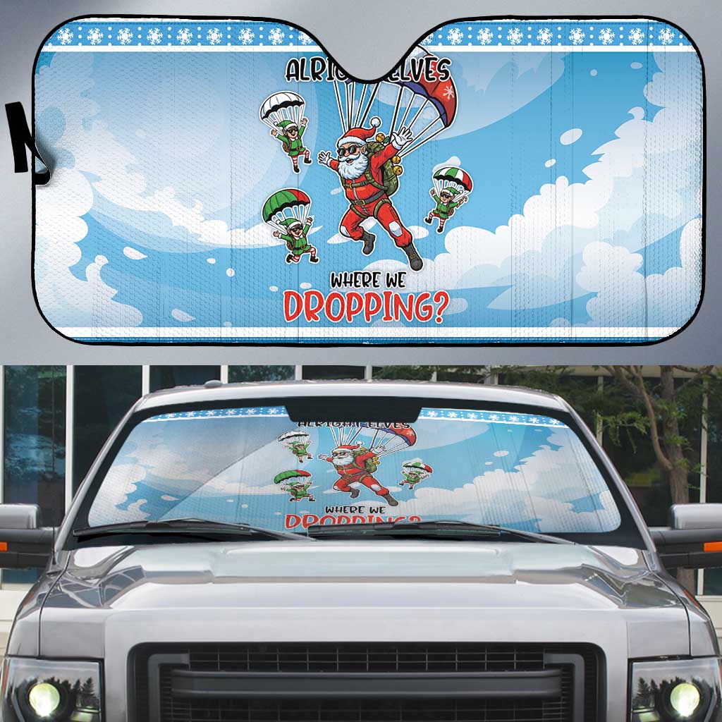 Gamer Christmas Auto Sun Shade Alright Elves Where We Dropping - Wonder Print Shop
