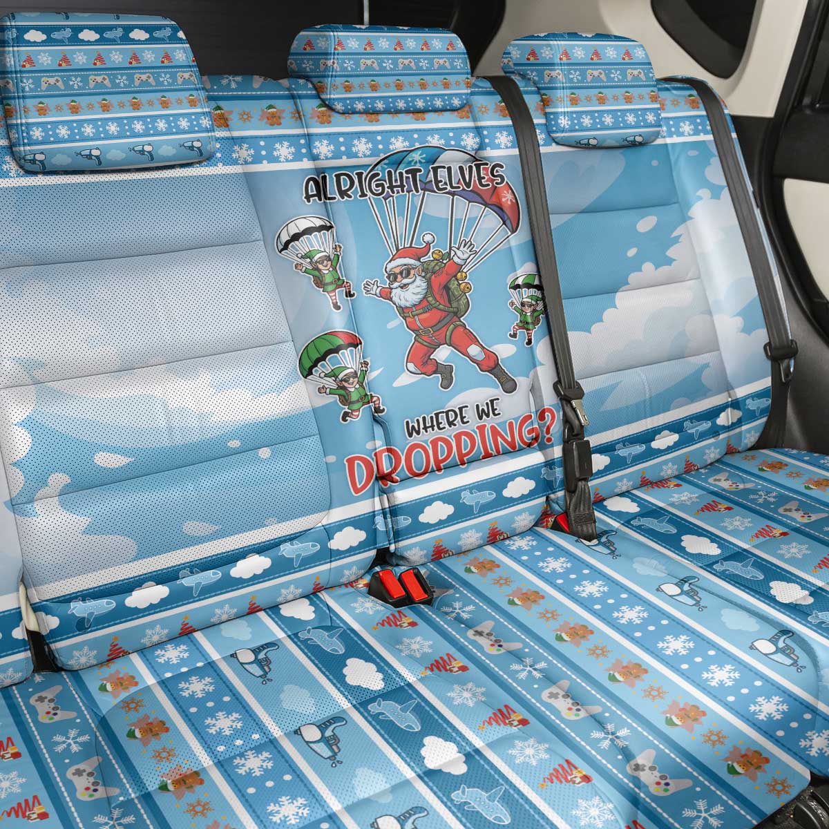 Gamer Christmas Back Car Seat Cover Alright Elves Where We Dropping - Wonder Print Shop