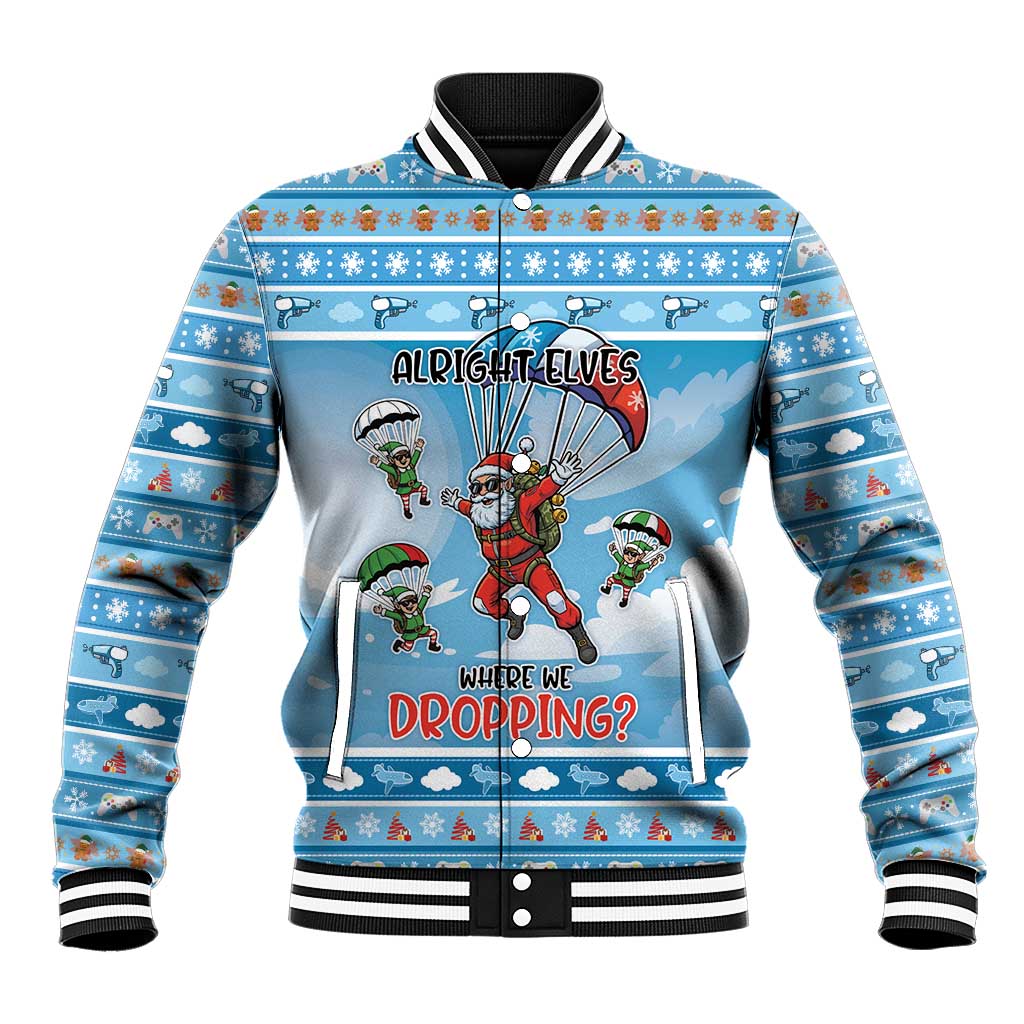 Gamer Christmas Baseball Jacket Alright Elves Where We Dropping - Wonder Print Shop