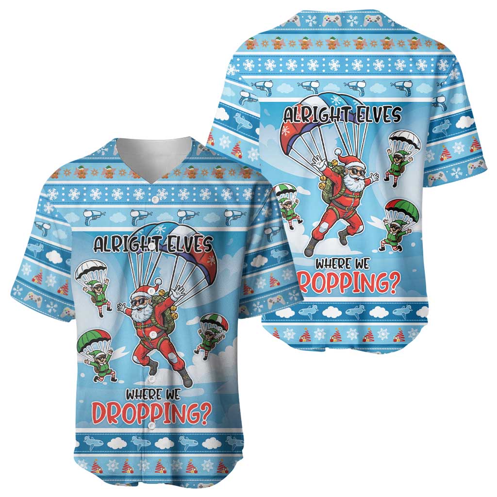 Gamer Christmas Baseball Jersey Alright Elves Where We Dropping - Wonder Print Shop
