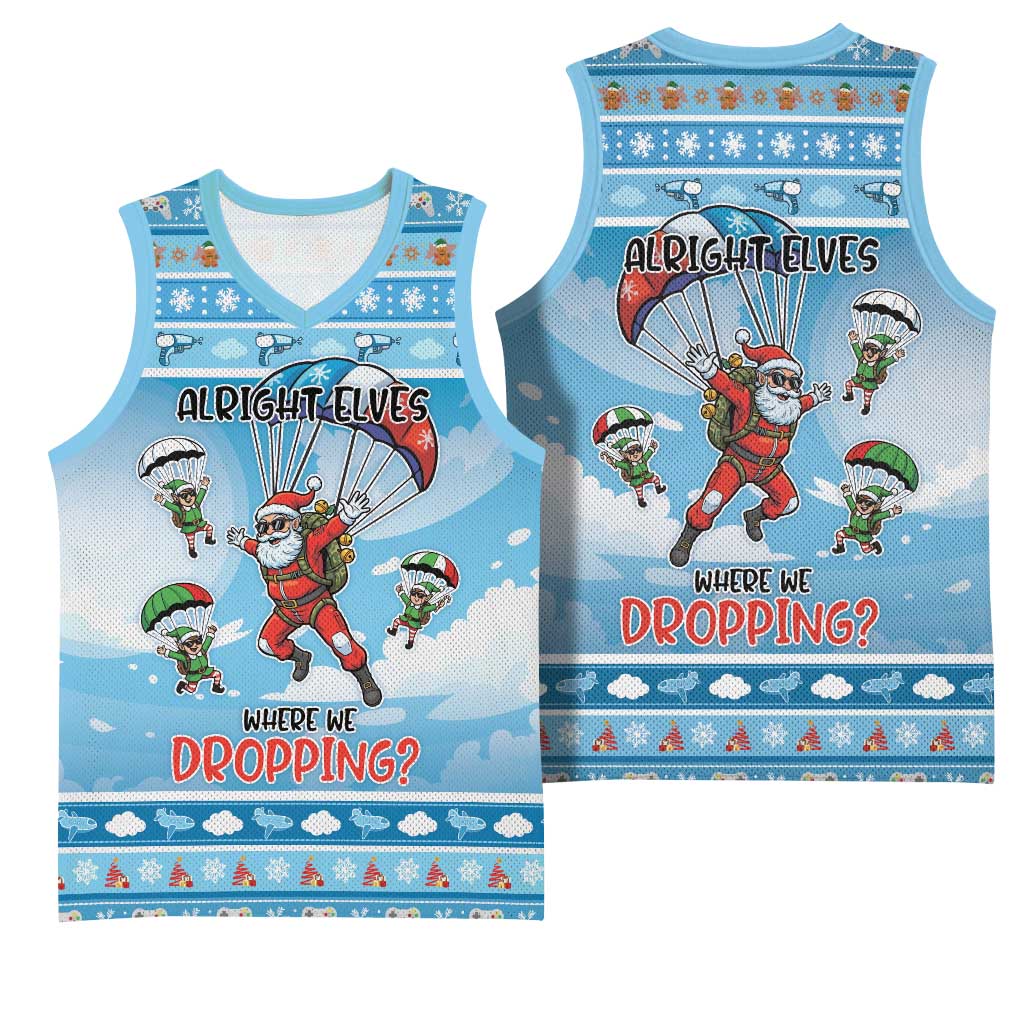 Gamer Christmas Basketball Jersey Alright Elves Where We Dropping - Wonder Print Shop