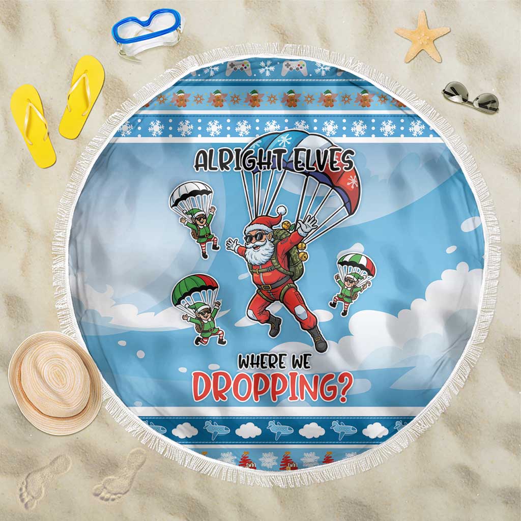 Gamer Christmas Beach Blanket Alright Elves Where We Dropping - Wonder Print Shop