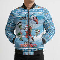 Gamer Christmas Bomber Puffer Jacket Alright Elves Where We Dropping - Wonder Print Shop