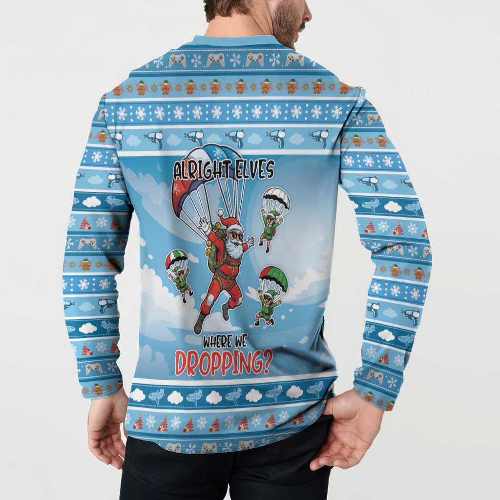 Gamer Christmas Button Sweatshirt Alright Elves Where We Dropping - Wonder Print Shop