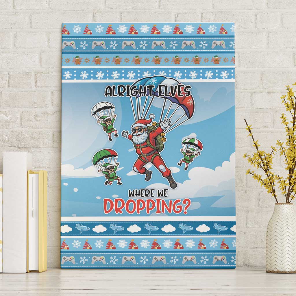 Gamer Christmas Canvas Wall Art Alright Elves Where We Dropping - Wonder Print Shop