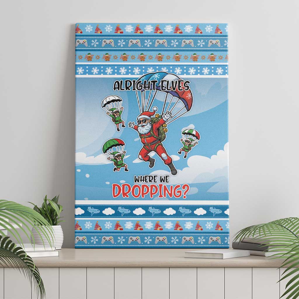 Gamer Christmas Canvas Wall Art Alright Elves Where We Dropping - Wonder Print Shop
