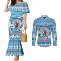 Gamer Christmas Couples Matching Mermaid Dress and Long Sleeve Button Shirt Alright Elves Where We Dropping - Wonder Print Shop