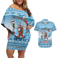 Gamer Christmas Couples Matching Off Shoulder Short Dress and Hawaiian Shirt Alright Elves Where We Dropping - Wonder Print Shop