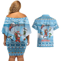 Gamer Christmas Couples Matching Off Shoulder Short Dress and Hawaiian Shirt Alright Elves Where We Dropping - Wonder Print Shop