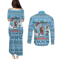 Gamer Christmas Couples Matching Puletasi and Long Sleeve Button Shirt Alright Elves Where We Dropping - Wonder Print Shop