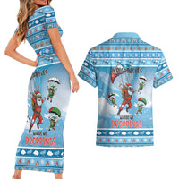 Gamer Christmas Couples Matching Short Sleeve Bodycon Dress and Hawaiian Shirt Alright Elves Where We Dropping - Wonder Print Shop