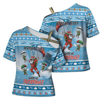 Gamer Christmas Cross Shoulder Shirt Alright Elves Where We Dropping - Wonder Print Shop