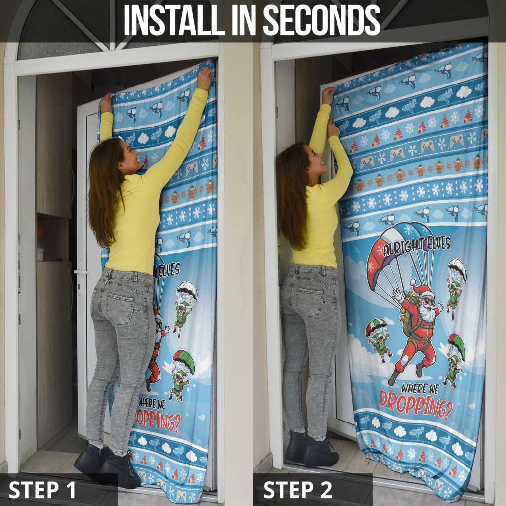 Gamer Christmas Door Cover Alright Elves Where We Dropping - Wonder Print Shop