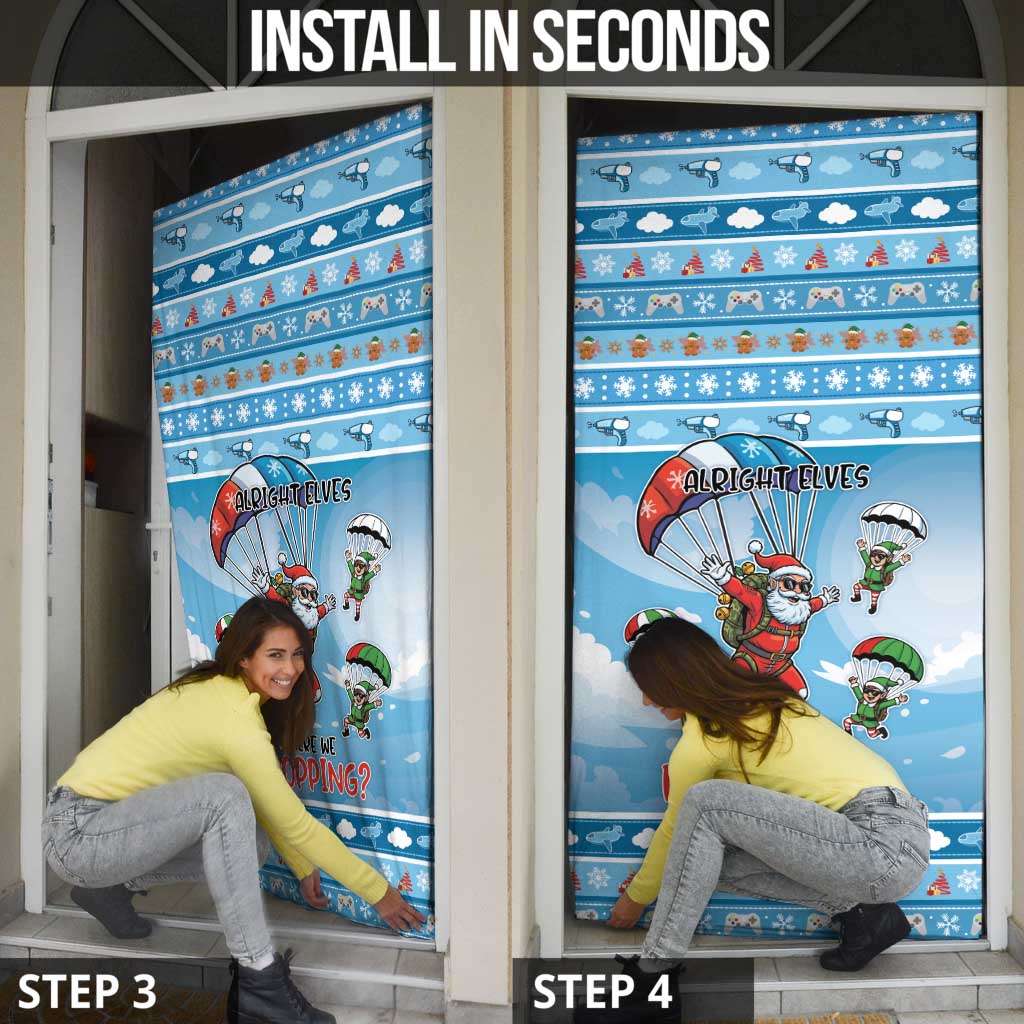 Gamer Christmas Door Cover Alright Elves Where We Dropping - Wonder Print Shop