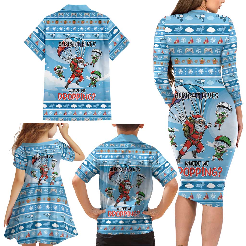 Gamer Christmas Family Matching Long Sleeve Bodycon Dress and Hawaiian Shirt Alright Elves Where We Dropping - Wonder Print Shop