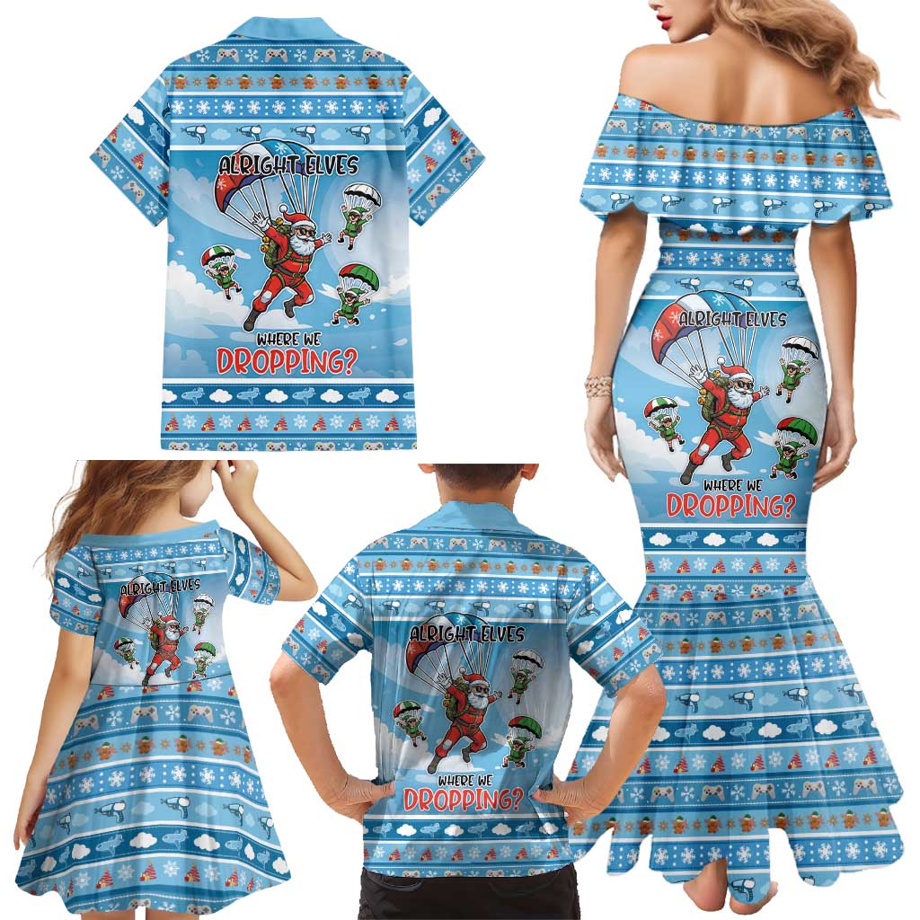 Gamer Christmas Family Matching Mermaid Dress and Hawaiian Shirt Alright Elves Where We Dropping - Wonder Print Shop