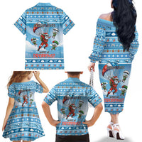 Gamer Christmas Family Matching Off The Shoulder Long Sleeve Dress and Hawaiian Shirt Alright Elves Where We Dropping - Wonder Print Shop
