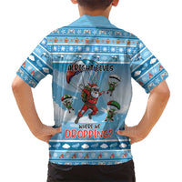 Gamer Christmas Family Matching Short Sleeve Bodycon Dress and Hawaiian Shirt Alright Elves Where We Dropping - Wonder Print Shop