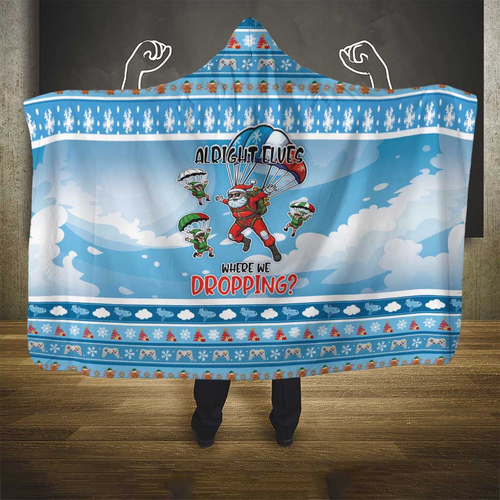 Gamer Christmas Hooded Blanket Alright Elves Where We Dropping - Wonder Print Shop