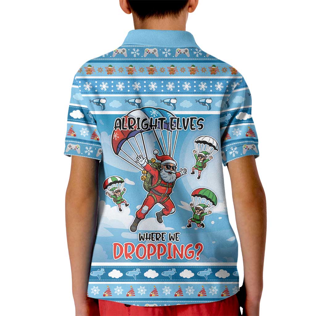 Gamer Christmas Kid Polo Shirt Alright Elves Where We Dropping - Wonder Print Shop