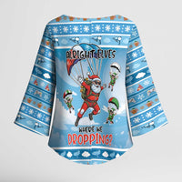 Gamer Christmas Kimono Sleeve Blouse Alright Elves Where We Dropping - Wonder Print Shop