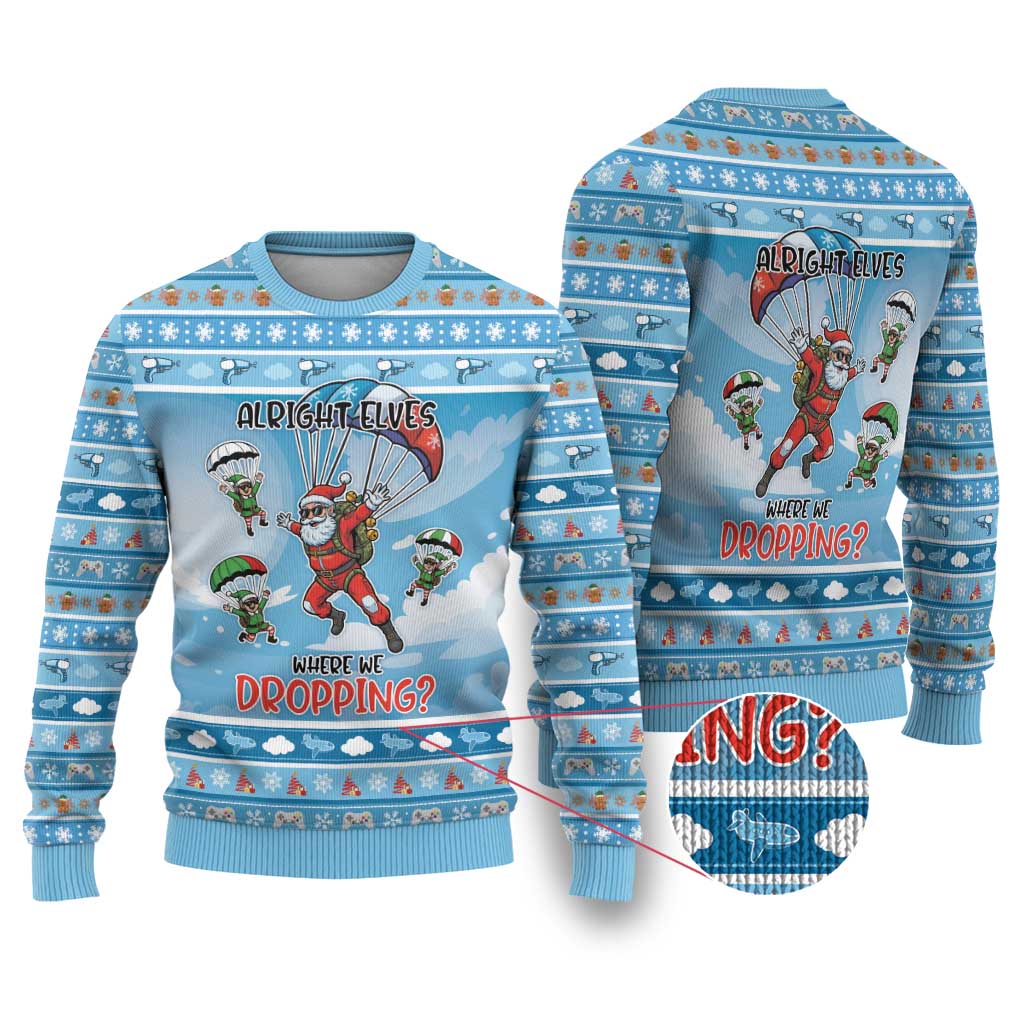 Gamer Christmas Ugly Christmas Sweater Alright Elves Where We Dropping - Wonder Print Shop