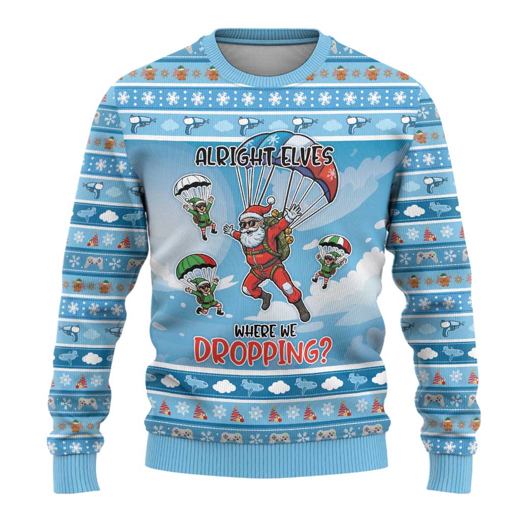 Gamer Christmas Ugly Christmas Sweater Alright Elves Where We Dropping - Wonder Print Shop
