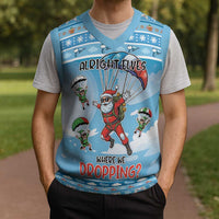 Gamer Christmas Knitted V-Neck Vest Alright Elves Where We Dropping - Wonder Print Shop