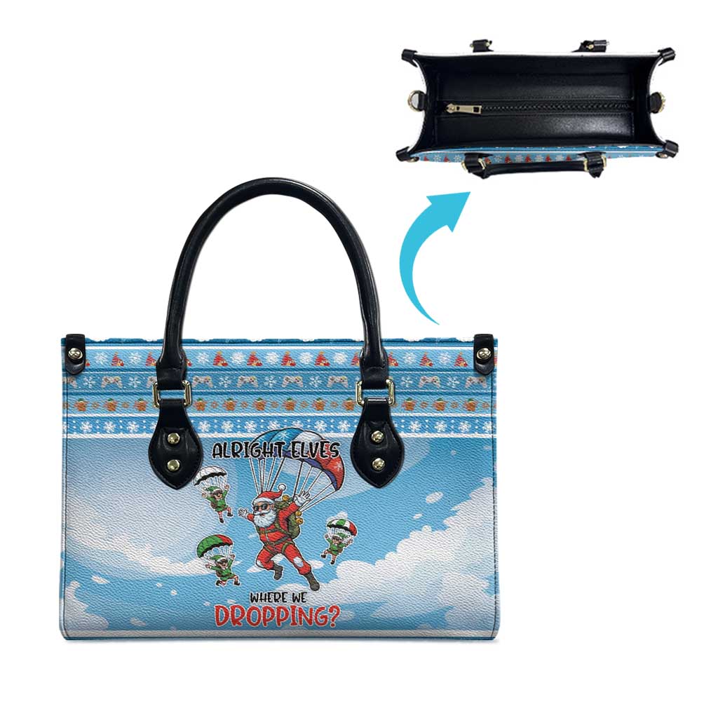 Gamer Christmas Leather Bag Alright Elves Where We Dropping - Wonder Print Shop