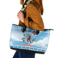 Gamer Christmas Leather Tote Bag Alright Elves Where We Dropping - Wonder Print Shop