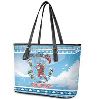 Gamer Christmas Leather Tote Bag Alright Elves Where We Dropping - Wonder Print Shop