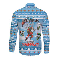 Gamer Christmas Long Sleeve Button Shirt Alright Elves Where We Dropping - Wonder Print Shop