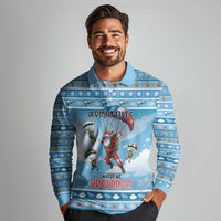 Gamer Christmas Long Sleeve Polo Shirt Alright Elves Where We Dropping - Wonder Print Shop