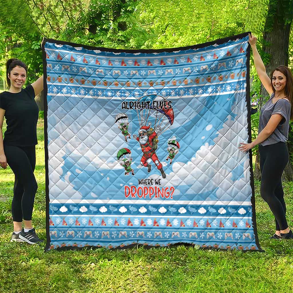 Gamer Christmas Quilt Alright Elves Where We Dropping - Wonder Print Shop