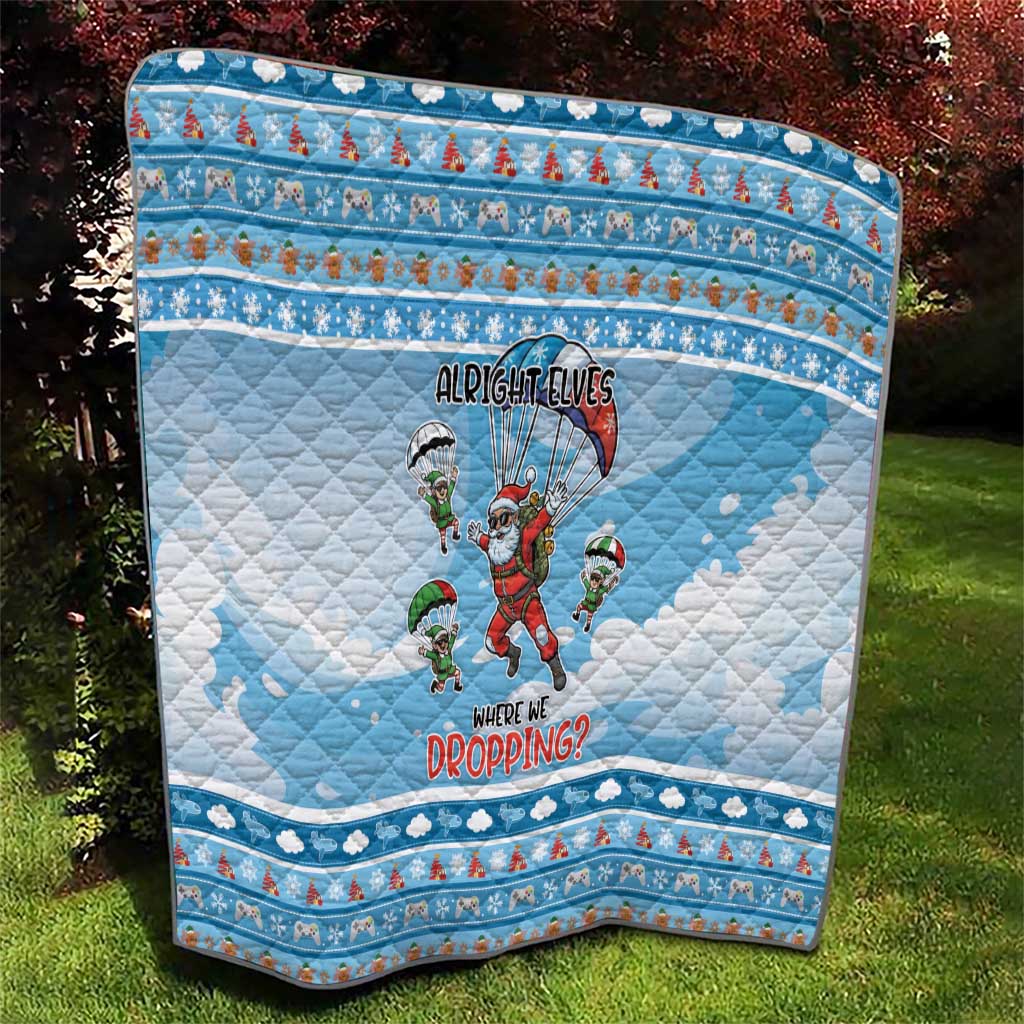 Gamer Christmas Quilt Alright Elves Where We Dropping - Wonder Print Shop