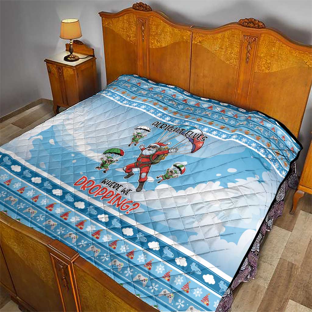 Gamer Christmas Quilt Alright Elves Where We Dropping - Wonder Print Shop