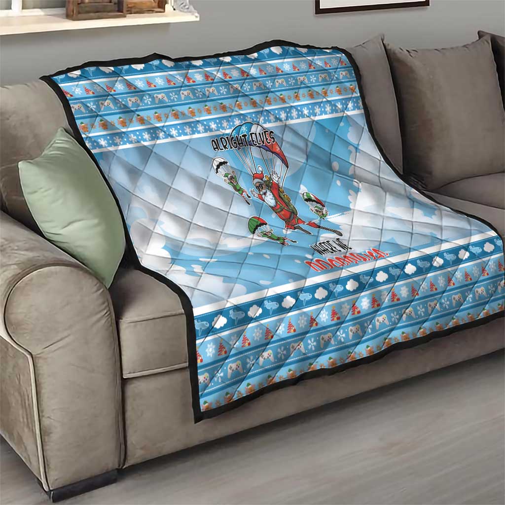 Gamer Christmas Quilt Alright Elves Where We Dropping - Wonder Print Shop
