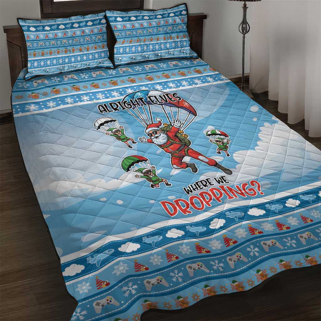Gamer Christmas Quilt Bed Set Alright Elves Where We Dropping - Wonder Print Shop
