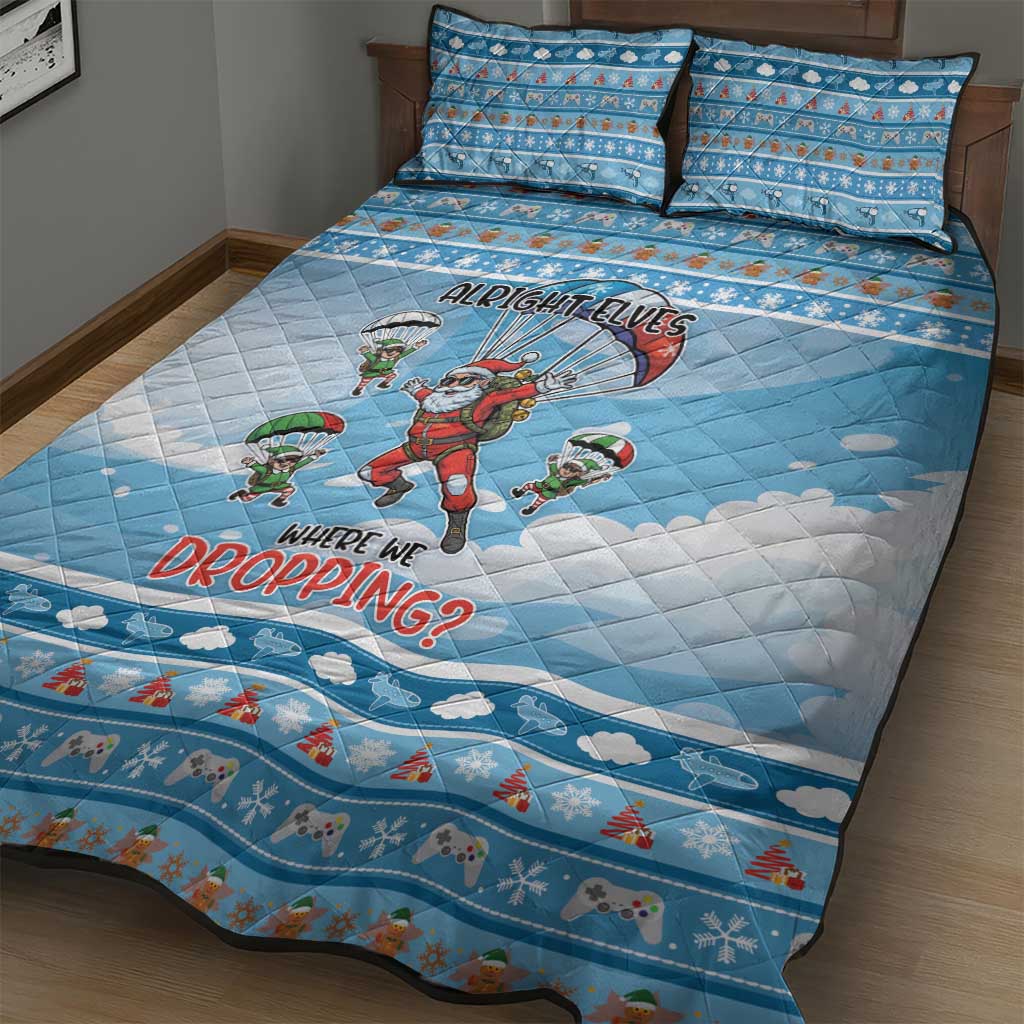 Gamer Christmas Quilt Bed Set Alright Elves Where We Dropping - Wonder Print Shop