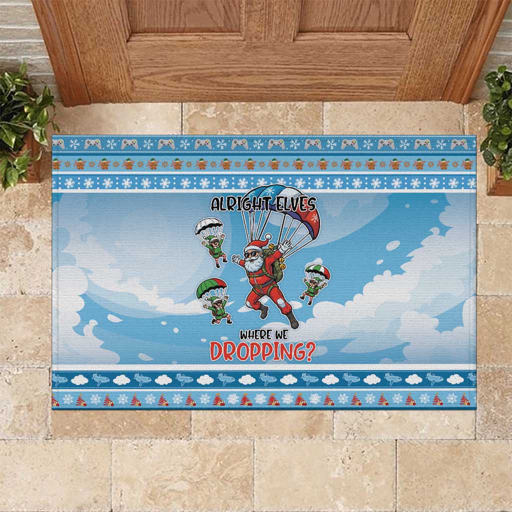 Gamer Christmas Rubber Doormat Alright Elves Where We Dropping - Wonder Print Shop