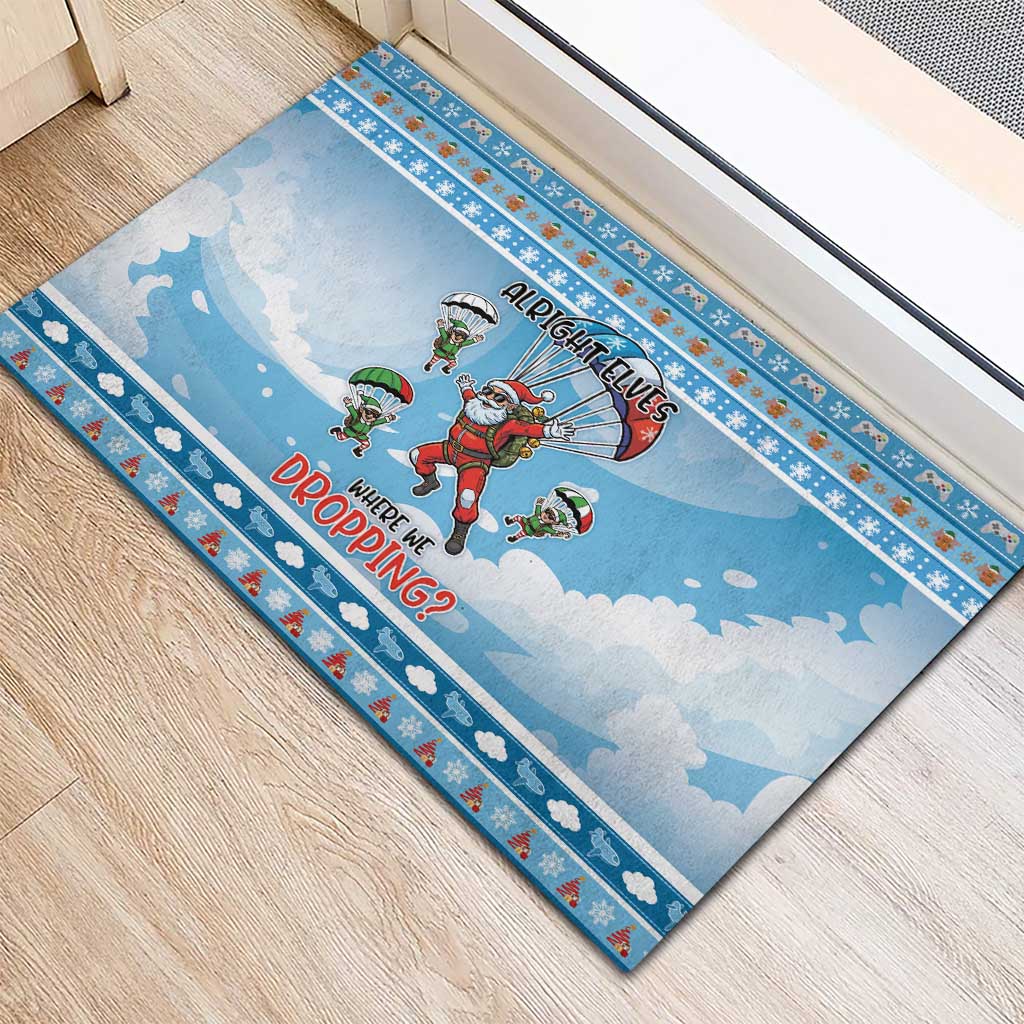 Gamer Christmas Rubber Doormat Alright Elves Where We Dropping - Wonder Print Shop