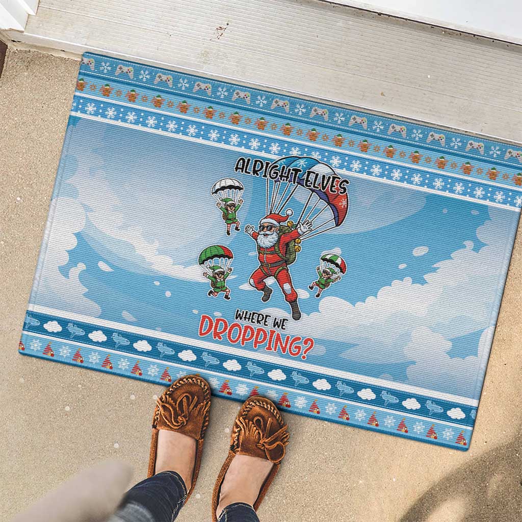 Gamer Christmas Rubber Doormat Alright Elves Where We Dropping - Wonder Print Shop