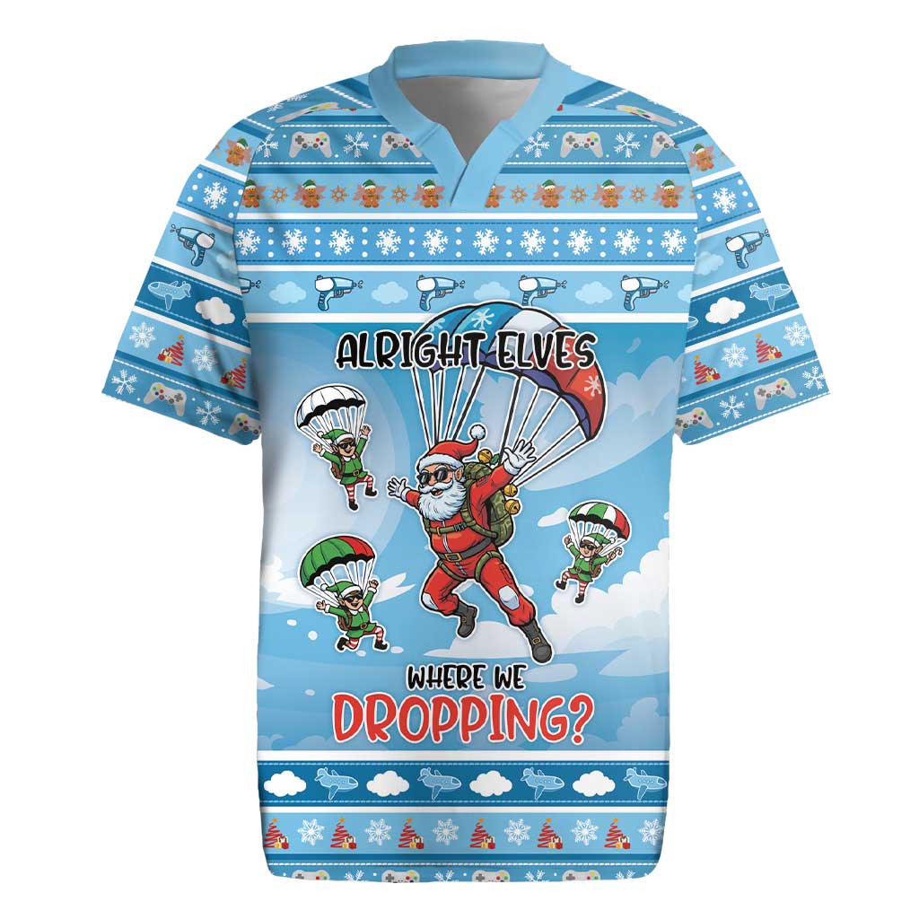 Gamer Christmas Rugby Jersey Alright Elves Where We Dropping - Wonder Print Shop
