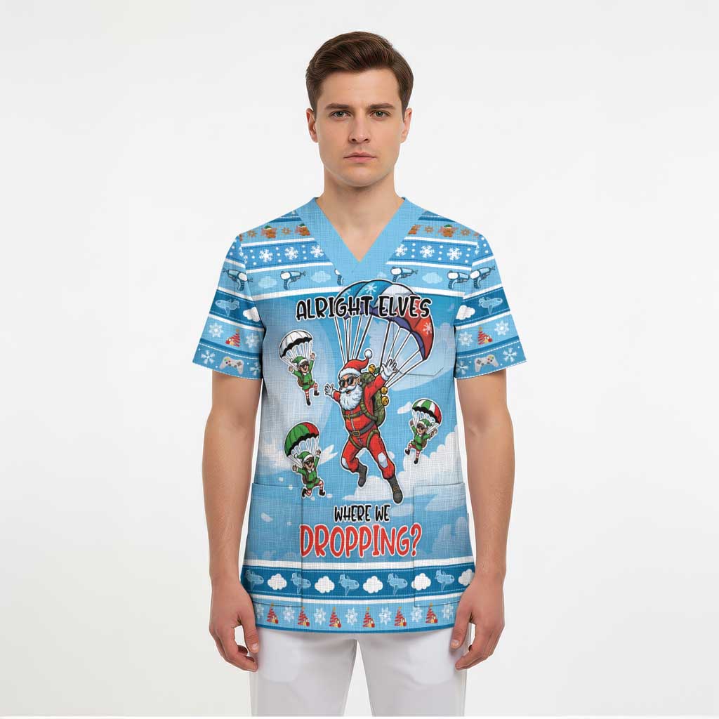 Gamer Christmas Scrub Top Alright Elves Where We Dropping - Wonder Print Shop