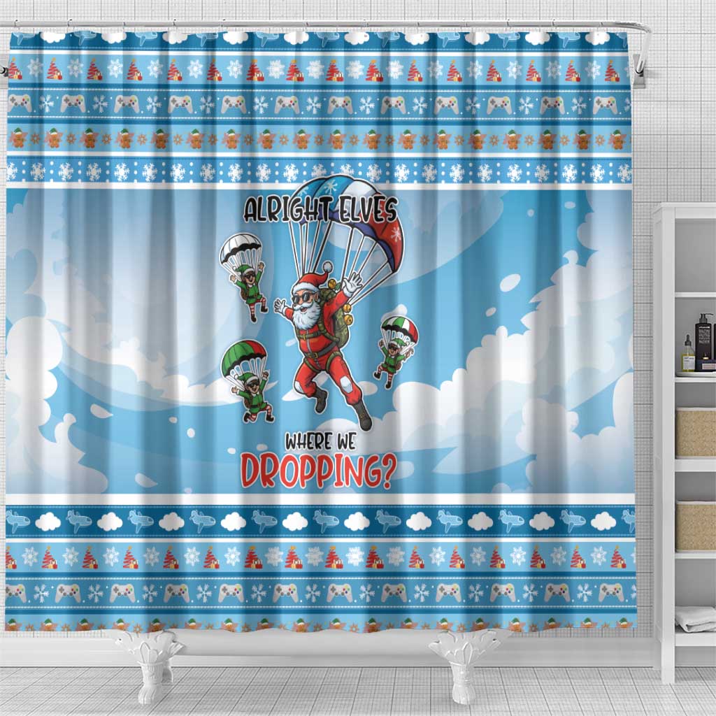Gamer Christmas Shower Curtain Alright Elves Where We Dropping - Wonder Print Shop